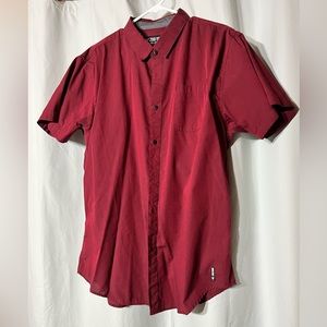 zoo york maroon short sleeve button up